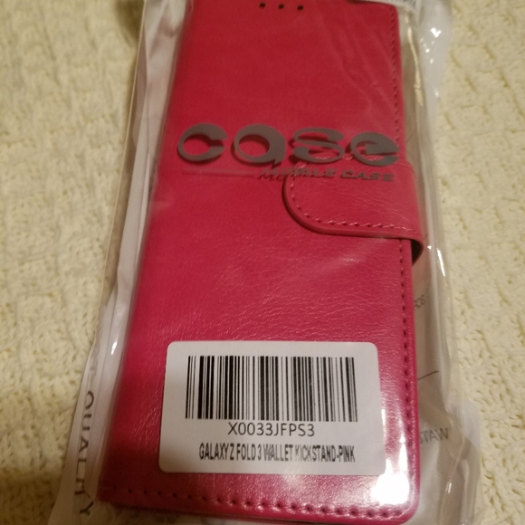 ❤️🎊Host Pick🎊❤️Pink Samsung Galaxy Z Fold3 Case, Wallet Pouch Cover Kickstand - Picture 2 of 12